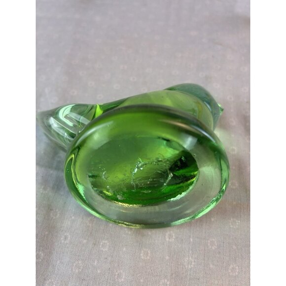 Vtg Hand Blown Green Glass Bird Figurine Ward Style Unsigned - Picture 8 of 8
